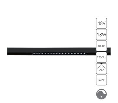 Магнитный трековый светильник Arte Lamp LINEA 0.1-10V A4685PL-1BK