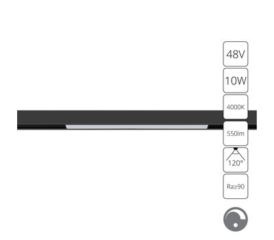 Магнитный трековый светильник Arte Lamp LINEA 0.1-10V A4682PL-1BK