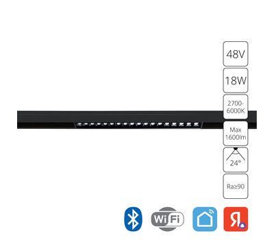 Магнитный трековый светильник Arte Lamp LINEA SMART A4695PL-1BK