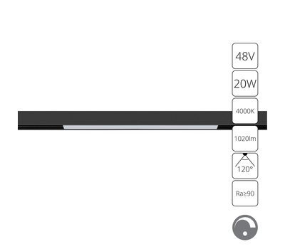 Магнитный трековый светильник Arte Lamp LINEA 0.1-10V A4683PL-1BK